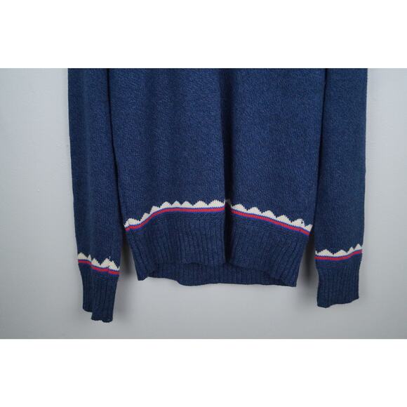 American Eagle Men's Fair Isle Sweater Cotton Wool Blend Christmas Crew Small - Picture 3 of 11